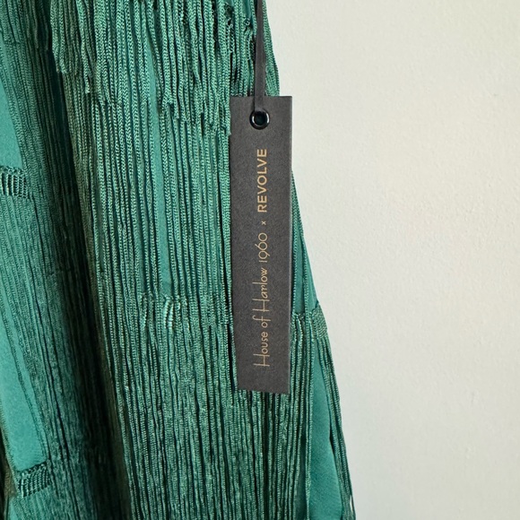 House of Harlow 1960 x REVOLVE Emerald Fringe Dress Cocktail Party NYE Festival - Picture 6 of 7